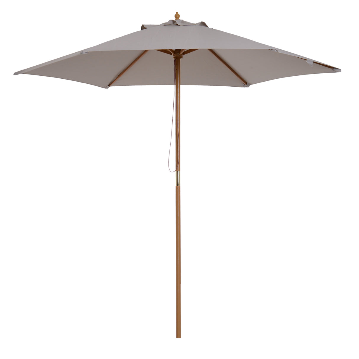 easycomfort easycomfort ombrellone da giardino a 6 stecche in legno e tessuto poliestere 2 5x2 3m grigio