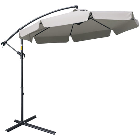 easycomfort easycomfort ombrellone da giardino a braccio con apertura a manovella in metallo e poliestere 2 7x2 7 m grigio