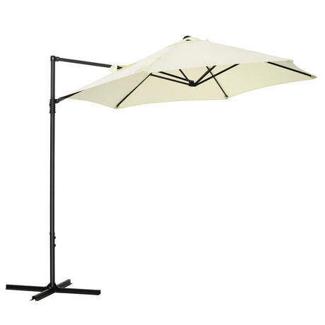 easycomfort easycomfort ombrellone da giardino a sbalzo 2 6x2 5 m con rotazione a 360 e manovella beige