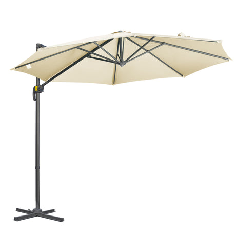 easycomfort easycomfort ombrellone da giardino decentrato 3x2 5 m con angolazione regolabile e girevole a 360 crema