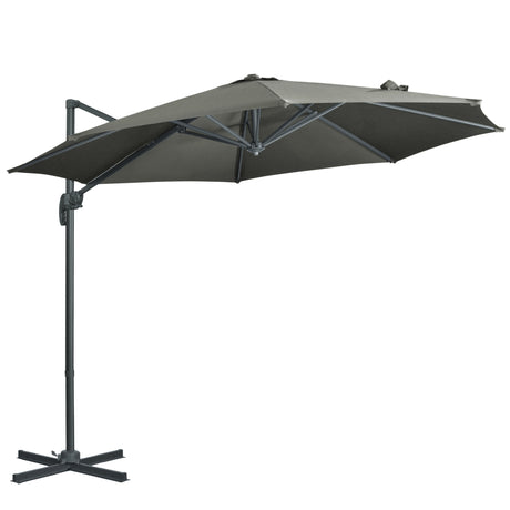 easycomfort easycomfort ombrellone da giardino decentrato 3x2 5 m girevole a 360 con angolazione regolabile grigio