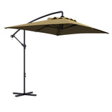easycomfort easycomfort ombrellone da giardino decentrato con base a croce e apertura a manovella 294x193cm marrone