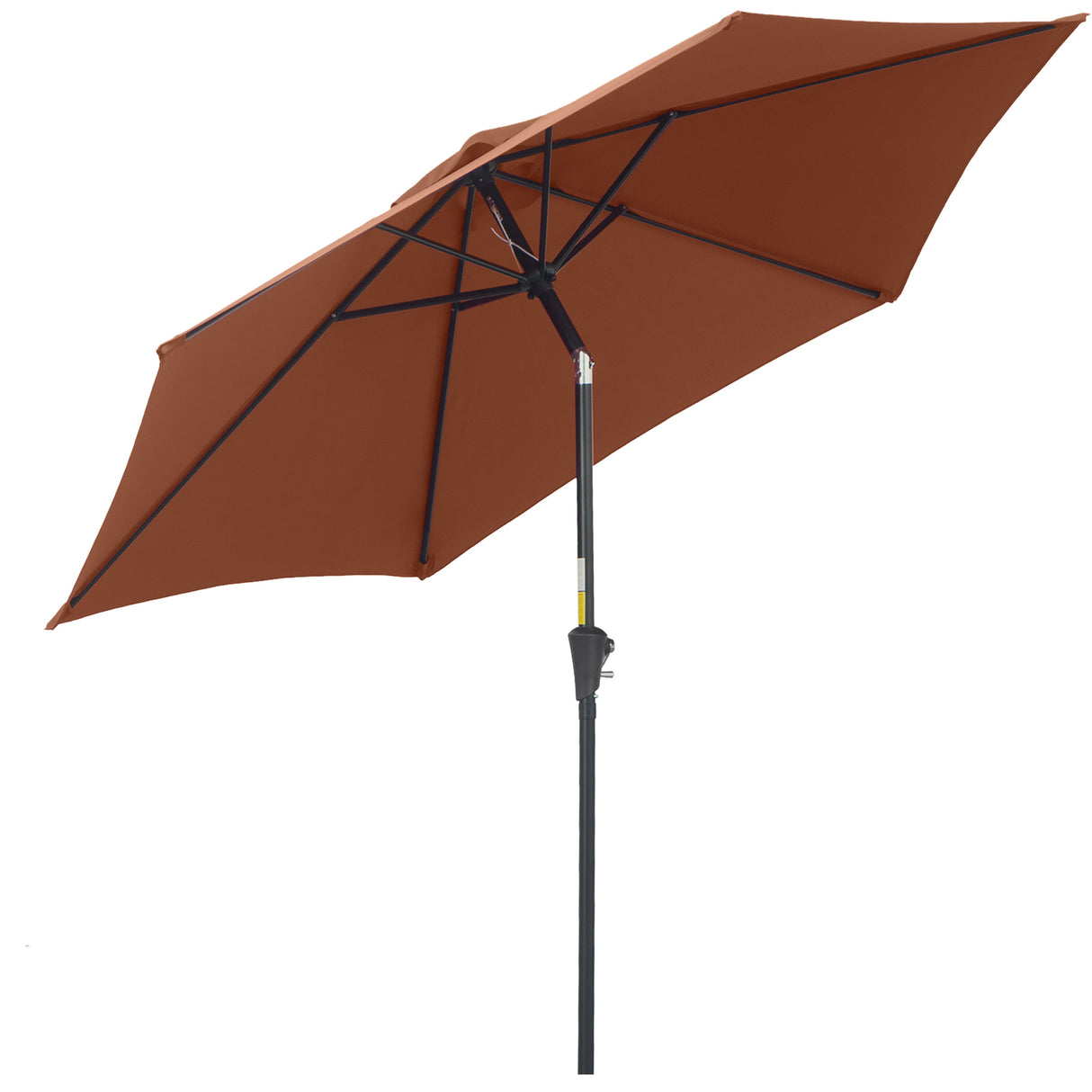 easycomfort easycomfort ombrellone da giardino inclinabile con manovella in alluminio metallo e poliestere 260x235 cm nero e caffe