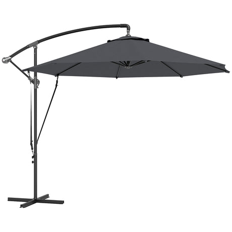 easycomfort easycomfort ombrellone da giardino rotondo inclinabile e girevole manovella e protezione upf 50 3 m grigio scuro
