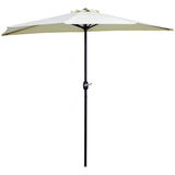 easycomfort easycomfort ombrellone da terrazza a mezzaluna con apertura a manovella e palo a 2 sezioni 2 6x1 35 m beige