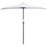 easycomfort easycomfort ombrellone da terrazza a mezzaluna con apertura a manovella e palo a 2 sezioni 2 6x1 35 m bianco