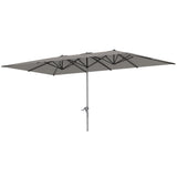 easycomfort easycomfort ombrellone doppio da giardino 4 5x2 6 m apertura a manovella e 12 stecche grigio