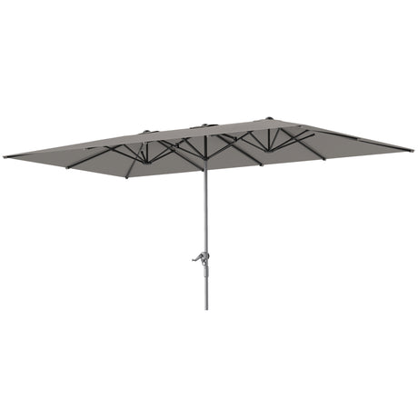 easycomfort easycomfort ombrellone doppio da giardino 4 5x2 6 m apertura a manovella e 12 stecche grigio