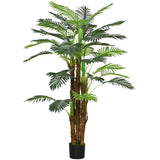easycomfort easycomfort palma artificiale verde da 160 cm in vaso con 36 foglie in pe e cemento per interno ed esterno