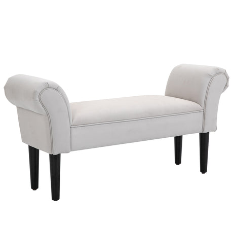 easycomfort easycomfort panca fondo letto con braccioli arrotolati panca imbottita per camera da letto grigio 102x36x51cm ean 8054144135427