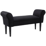 easycomfort easycomfort panca fondo letto imbottita con braccioli arrotolati 102x35x51cm nero