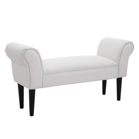 easycomfort easycomfort panca fondo letto imbottita con braccioli arrotolati e 4 piedini 102x35x51 cm grigia