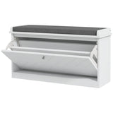 easycomfort easycomfort panca scarpiera salvaspazio con cuscino e cassetto ribaltabile per 8 paia di scarpe bianco