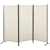 easycomfort easycomfort paravento separe da interno a 3 pannelli pieghevole in metallo e poliestere 253x50x182cm beige