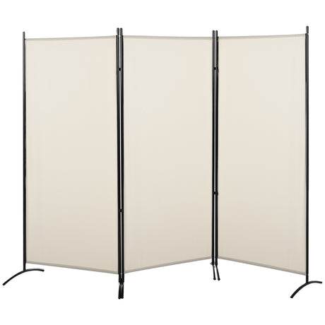 easycomfort easycomfort paravento separe da interno a 3 pannelli pieghevole in metallo e poliestere 253x50x182cm beige