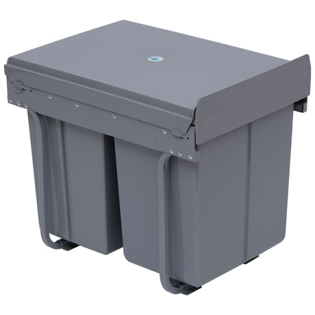 easycomfort easycomfort pattumiera estraibile con 3 contenitori per raccolta differenziata capacita totale 40l 48x34 2x41 8cm grigio