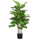 easycomfort easycomfort pianta artificiale decorativa alta 120 cm con vaso nero per interni ed esterni