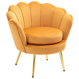 easycomfort easycomfort poltrona a conchiglia poltroncina vintage poltroncina da camera e salotto design elegante con schienale alto 76x67x74cm giallo ean 8055776910246