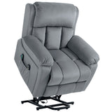 easycomfort easycomfort poltrona alzapersona a 8 punti massaggianti e tasca portaoggetti in finta pelle e acciaio 90x95x103 cm grigia