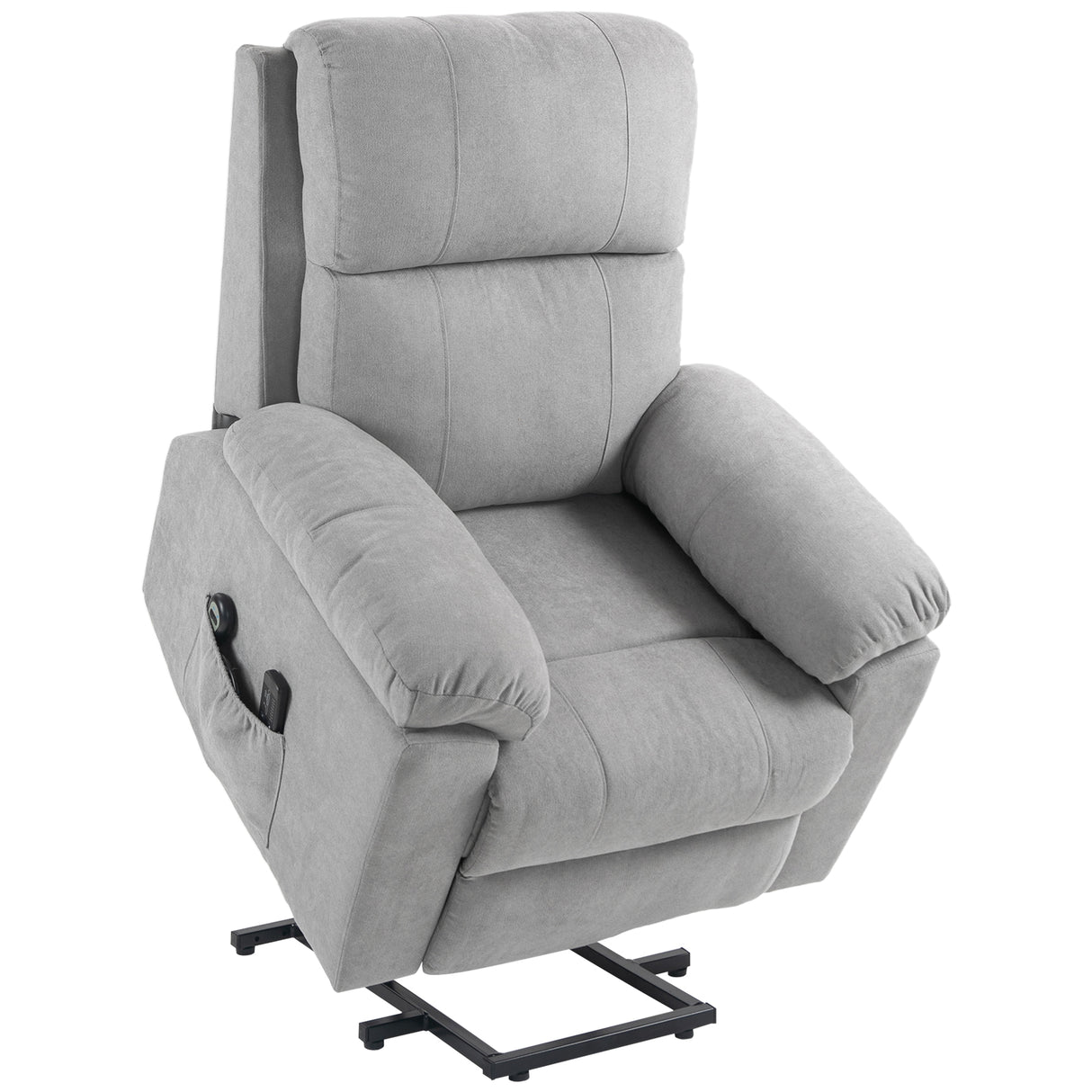 easycomfort easycomfort poltrona alzapersona reclinabile a 135 con 8 punti massaggianti e poggiapiedi 89x99x103 cm grigio chiaro