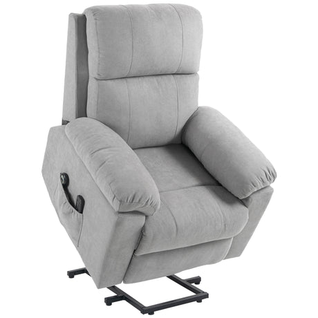 easycomfort easycomfort poltrona alzapersona reclinabile a 135 con 8 punti massaggianti e poggiapiedi 89x99x103 cm grigio chiaro