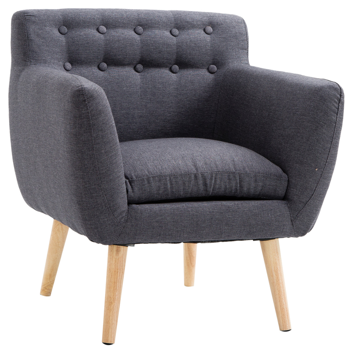 easycomfort easycomfort poltrona imbottita moderna poltroncina da camera soggiorno con braccioli tessuto legno 68 58 5 76cm grigio scuro ean 8055776916040