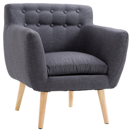 easycomfort easycomfort poltrona imbottita moderna poltroncina da camera soggiorno con braccioli tessuto legno 68 58 5 76cm grigio scuro ean 8055776916040