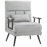 easycomfort easycomfort poltrona letto 3 in 1 con cuscino incluso in acciaio e poliestere 71x71x97 cm grigio chiaro