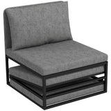 easycomfort easycomfort poltrona letto con cuscino e copertura protettiva in tessuto effetto lino e metallo 66x70x74 cm grigio