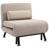 easycomfort easycomfort poltrona letto singolo poltrona con materasso e cuscino imbottito sfoderabili schienale regolabile 90 180 e telaio in metallo 75x70x75 cm beige ean 8055776911885