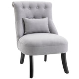 easycomfort easycomfort poltrona per salotto imbottita con cuscino e piedini antiscivolo poltrona darredo in tessuto effetto lino e legno 52 5x69x77 cm grigio ean 8054144134956