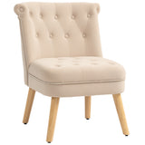 easycomfort easycomfort poltrona per salotto in velluto con seduta imbottita e trapuntata a bottoni 60x66x79 cm beige