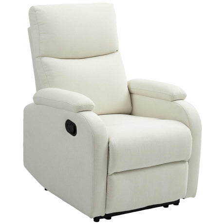 easycomfort easycomfort poltrona reclinabile manualmente a 60 extra imbottita in tessuto con poggiapiedi crema