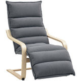 easycomfort easycomfort poltrona relax in legno con rivestimento in velluto e poggiapiedi regolabile grigio scuro