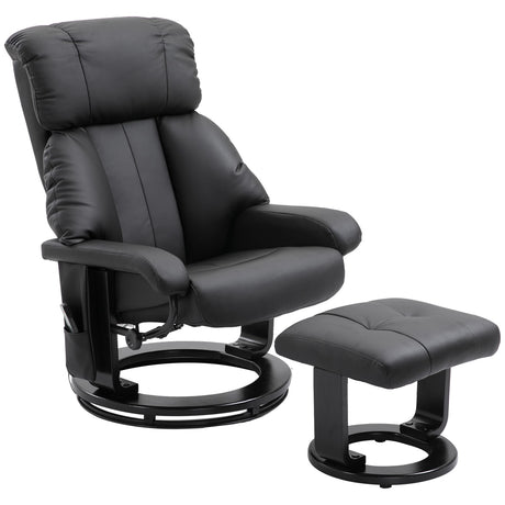easycomfort easycomfort poltrona relax reclinabile e massaggiante con pouf poggiapiedi e telecomando 76x80x102 cm nero