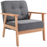 easycomfort easycomfort poltrona stile scandinavo imbottita e trapuntata a bottoni in tessuto e legno 64 5x70x74cm grigio ean 8055776913322
