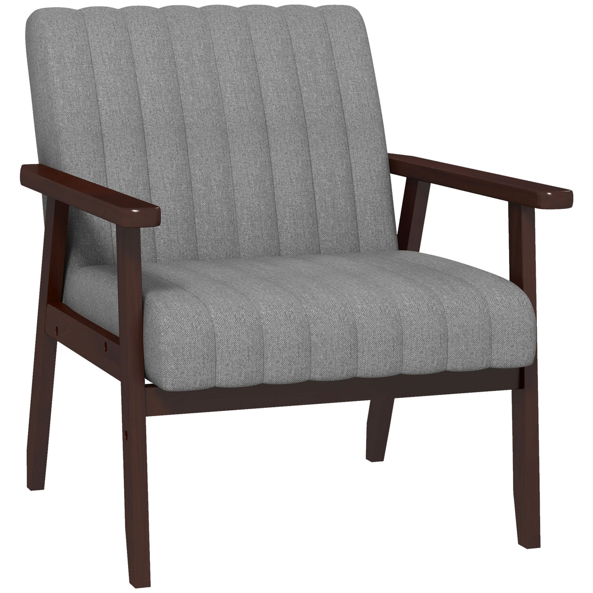 easycomfort easycomfort poltroncina da camera moderna imbottita in tessuto e legno con cuciture tubolari grigio
