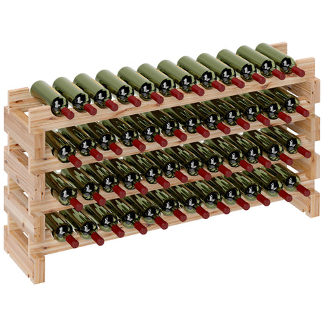 easycomfort easycomfort portabottiglie in legno di pino cantinetta vini con 4 ripiani per 48 bottiglie 114x28x56 5 cm colore legno
