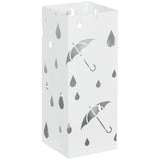 easycomfort easycomfort portaombrelli in metallo con 4 ganci e vaschetta raccogligocce 15 5x15 5x41cm bianco