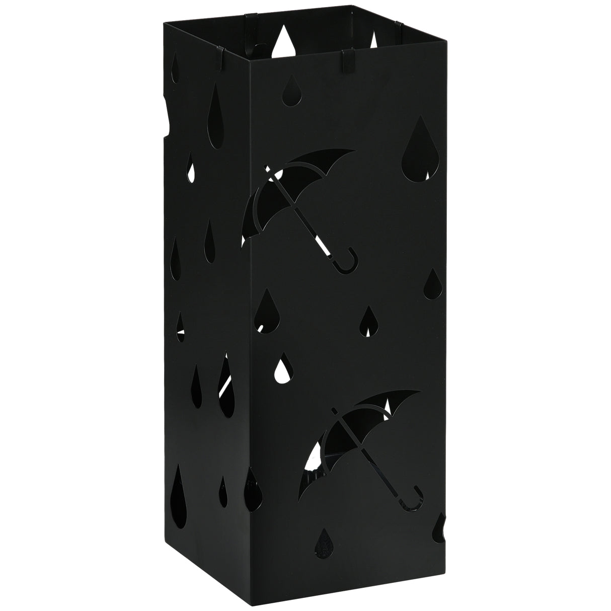 easycomfort easycomfort portaombrelli in metallo con 4 ganci e vaschetta raccogligocce 15 5x15 5x41cm nero