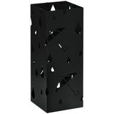 easycomfort easycomfort portaombrelli in metallo con 4 ganci e vaschetta raccogligocce 15 5x15 5x41cm nero