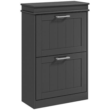 easycomfort easycomfort scarpiera moderna con 2 cassetti ribaltabili per 10 paia di scarpe e ripiano regolabile 54x24x82 5cm nero