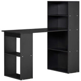 easycomfort easycomfort scrivania pc in legno con 6 ripiani portaoggetti laterali 120x55x120 cm nero