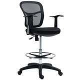 easycomfort easycomfort sedia girevole con anello poggiapiedi e schienale ricurvo in poliestere schiuma e plastica 55x58x94 cm nero