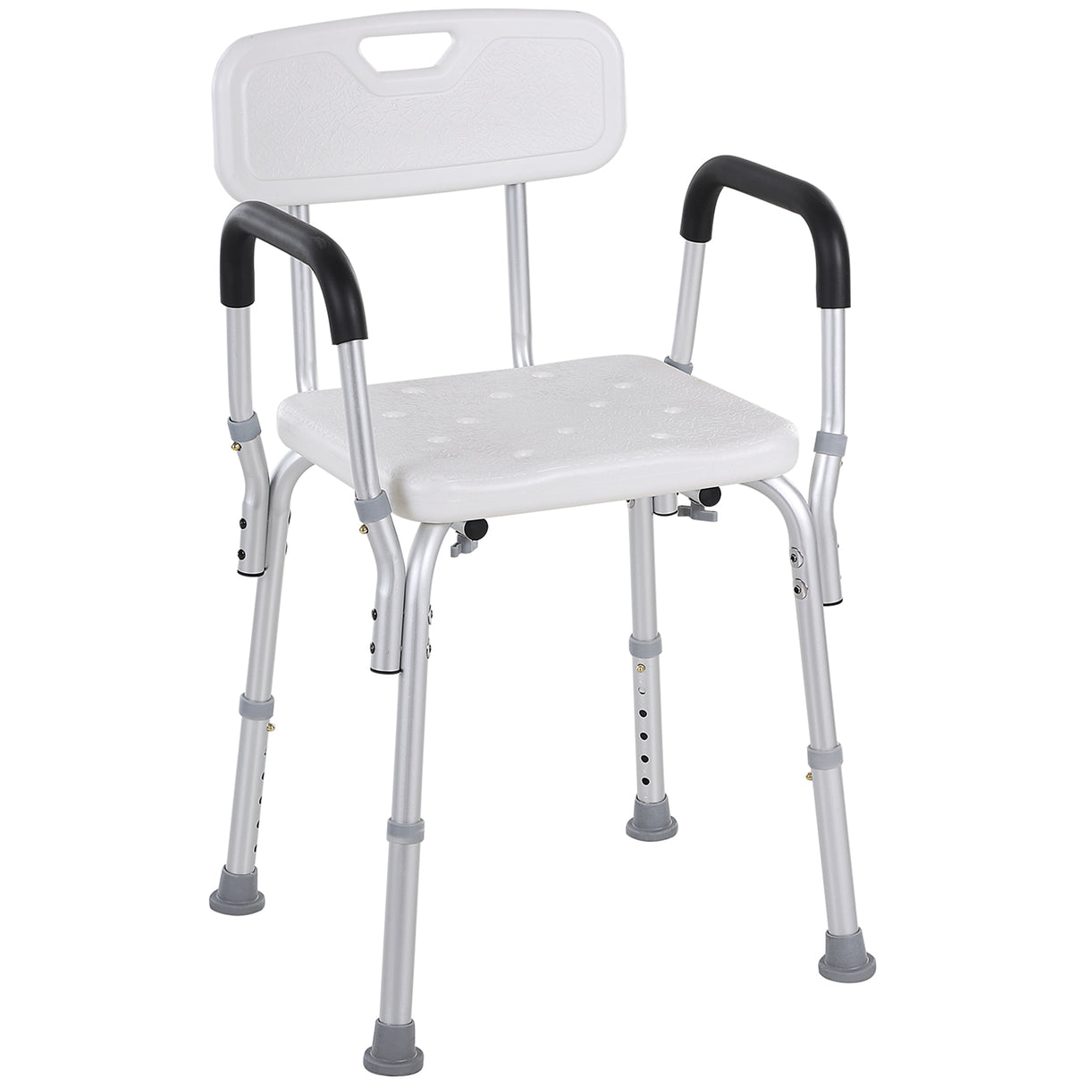 easycomfort easycomfort sedia per doccia in alluminio con altezza regolabile e piedini antiscivolo 51 5x51 5x71 84cm bianco