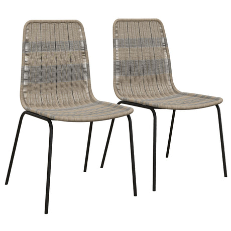easycomfort easycomfort set 2 sedie da giardino e interno stile boho con schienale basso e rivestimento in rattan pe giallo