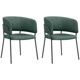 easycomfort easycomfort set 2 sedie per cucina imbottite in tessuto effetto velluto e acciaio 57x53x73 cm verde