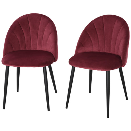 easycomfort easycomfort set 2 sedie sala da pranzo imbottite con design nordico ed ergonomico sedie da cucina e soggiorno in metallo e velluto rosso scuro 52x54x79 cm ean 8055776911472