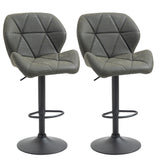 easycomfort easycomfort set 2 sgabelli da bar con altezza regolabile base in metallo e seduta in finta pelle sgabelli con schienale e poggiapiedi 51 5x57 5x93 114 5 cm verde militare