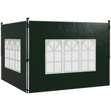 easycomfort easycomfort set 2 teli per gazebo 3x3 m e 3x6 m con finestre in pe e plastica 293x193 cm verde